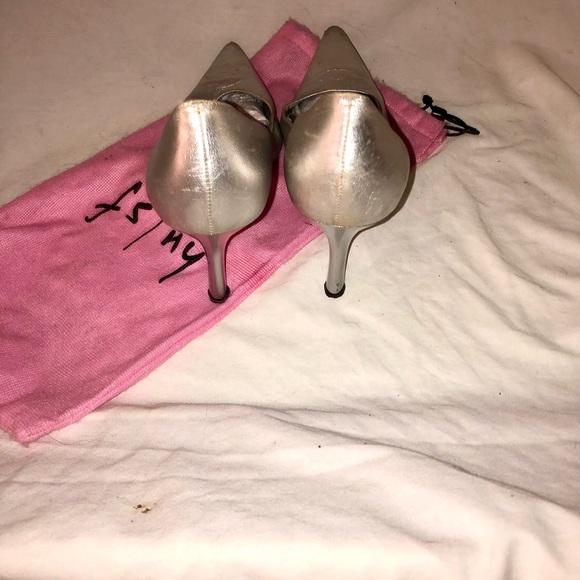 Silver heels with pointed toes - Picture 4 of 4